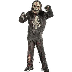 Spooktacular Creations Realistic & Scary Children's Black Zombie Costume for Halloween Dress Up Party, Role Play, Theme Parties, L (10-12yrs)