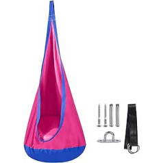 REDCAMP Pod Swing for Kids, Cotton Kids Hammock Chair with Inflatable Cushion for Indoor and Outdoor Use, Hardware Included, Pink