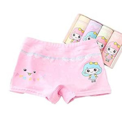 Comfortable Cotton Little Girls Panties Beautiful Underwear Pack of 4 Random Color Style C