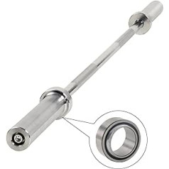 wuuhoo® Sergio Barbell Bar, 150 cm Dumbbell Bar, 50 mm to 80 kg, Olympic Disc Mount, Chrome-Plated Steel with 8.5 kg Weight, Knurled Handle 25 mm, Fitness Equipment for Home