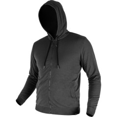 NEO COMFORT zip-up sweatshirt with hood, gray, size M