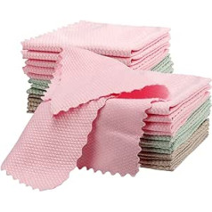 ZEONHEI 30 Packs 25 x 25 cm Easy Clean Nanoscale Cloth, 3 Colors Fish Scale Cleaning Cloths, Int-Free Absorbent, Microfiber Dish Cleaning Cloth for Glass, Mirrors, Screens