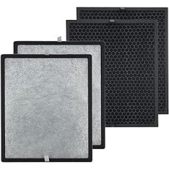 PUREBURG 2 Pack Replacement 2 HEPA Air Filters and 2 Activated Carbon Pre-Filters Compatible with Levoit Air Purifier LV-PUR131 / LV-PUR131S Part Number LV-PUR131-RF