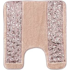 Popular Bath Sinatra Contour Bath Silver Modern Classic Bath Accessories, Decorative Beautiful Hollywood Design Bathroom Accessories, Contour Rug Size 21 x 24 inches, Blush