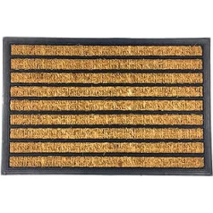 Home Line Rubber and Coir Doormat 40 x 60 cm - Door Mat for Indoor and Outdoor Use - Door Mat Dirt Scraper Clean Mat (Pattern Stripes)