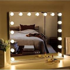 Hollywood Makeup Mirror with Lights, Large Makeup Mirror with 3 Light Modes, Table Mirror (LED Bulb, 70 x 55 cm)