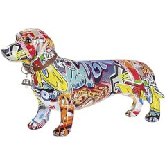 GILDE Dachshund Pop Art Graffiti Colourful Poly 11.5 x 36 x 20 cm
