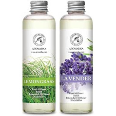 Room Fragrance Diffuser Refill Lemongrass & Lavender 400 ml - 2 x 200 ml - Refill Set for Fragrance Diffuser - Reed Diffuser Refill - Room Fragrance - Room Fragrance - Diffuser Refill - Room Air
