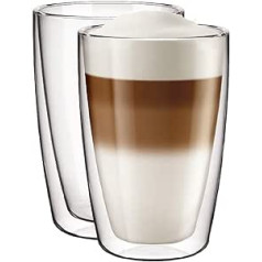Aqualogis Double Walled Thermal Glass Cappuccino Latte Venice 2 Pack (280ml)