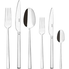 Sambonet 52562-83 Rock Inox Cutlery Set 36 Pieces 6 Table Forks 6 Table Spoons 6 Table Knives 6 Fruit Forks 6 Fruit Knives and 6 Stainless Steel Tea Spoons Dishwasher Safe
