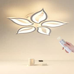 LED Ceiling Light, Dimmable LED Ceiling Light with Remote Control, 3000 K - 6000 K, 42 W, 4200 lm, Modern Living Room Lamp, Creative Petal LED Lamps, Ceiling Lights for Living Room, Bedroom,