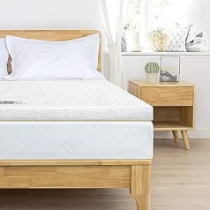 BedStory Topper 140 x 200 cm - 5 cm Height, Hard H3 H4 Orthopaedic 7-Zone Mattress Topper Made of Cold Foam, Breathable Mattress Topper with Removable Cover for Uncomfortable Beds/Sofas, Pressure Relief