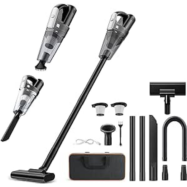 Do-Electr Handheld Vacuum Cleaner Battery 7500-10000Pa Car Vacuum Cleaner 12.6V 120W Wireless Handheld Vacuum Cleaner with Multiple Attachments for Car/Pet Hair/Home