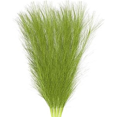 sourcing map Kunstpampasgras, klein, 45 cm, künstliches flauschiges Pampasgras, 7 Zweige, künstliche Vasenfüller für Zuhause, Büro, Vase, Hochzeitsdekoration, Grün, 4 Stück
