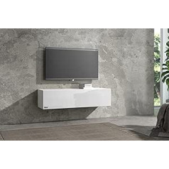 Wuun® TV Board Body White High Gloss Front White High Gloss Hanging / 8 Sizes / 5 Colours / 200 cm / Lowboard Wall Cabinet / Wall / High Gloss & Natural Tones / Somero