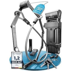 BYVITA Bicycle Lock Folding Lock 120 cm Including Cable Lock | Folding Lock Bicycle with Bracket & Accessories | Bicycle Lock High Security | Ideal as an E Bike Lock & E Scooter Lock | Bike Lock