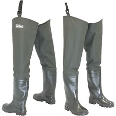 FortMen Men's Fishing Trousers with Boots Waterproof Waders Size 41-47 Long Waders Wellington Boots Fishing Boots Angel