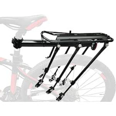 COMINGFIT Rear Bicycle Rack, Bicycle Pannier Rack, Quick Release, Adjustable Alloy Bicycle Carrier, 120 kg Capacity, Fits 24 Inches, 26 Inches, 27.5 Inches, 29 Inches Bicycles