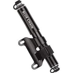 BLUECHAIN® CNC Bicycle Pump Mini 100 PSI - 6 Bar / Aluminium Bicycle Pump for Presta & Schrader Valve / Includes Valve Adapter for Balls, Dinghies etc.