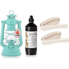 Feuerhand Baby Special 276 Storm Lantern Starter Set with 1 Litre Alkaline and 2 Replacement Wicks (Light Green)