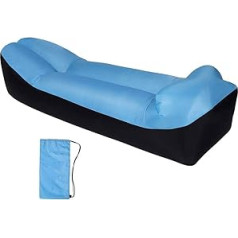 SMSOM Inflatable Lounger Air Sofa Hammock Portable, Waterproof & Anti-Air Leak Design for Backyard Lakeside Beach Travel Camping Picnics Camping Compression Bags (Color : Blue)