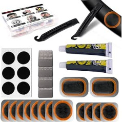 Exppsaf Fahrradschlauch Flicken Kits, Fahrradreifen Reparaturset, mit tragbarer Aufbewahrungsbox für Radfahren, Motorrad, BMX, ATV und mehr aufblasbarer Gummi