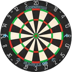 Mission Darts Samurai Infinity Professional Competition Standard Dartboard with Ultra Thin Knife Life Wire Construction and Black Ring DB058