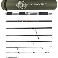 Rigged and Ready Smuggler Series Reise-Angelruten 4 einzigartige super kompakte Multifunktionsrutenlängen mit 2 oder 4 Spitzen für aktive Reiseangler für Süß- und Meerwasserfische
