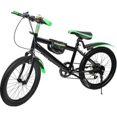 simimasen 20 Inch MTB Mountain Bike Children Boys Bicycle, 6 Speed Children's Bike, Youth Bike, Double Disc Brake Bike, Green