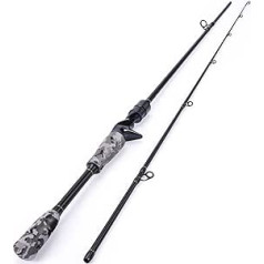 Sougayilang 2 Piece Spinning Rod/Throwing Rod - 28 Ton Carbon Tube Durable Composite Spinning or Bait Fishing Rods with Stainless Steel Guides for Freshwater and Sea Fishing