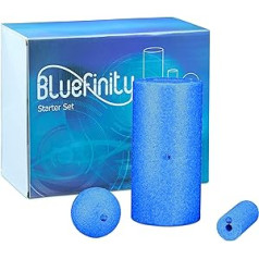 Bluefinity Massagerolle 3er Set für Einsteiger, Selbstmassagerolle Verschiedene Größen und Formen, für Faszientraining, gegen Verspannungen, Fitnessrolle zur Selbstmassage, blau
