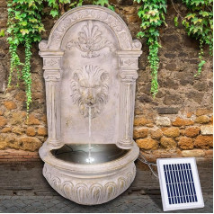 Garden Solar Fountain, Bird Bath, Waterfall, Garden Decoration with Pump Water Feature for Garden Patio, Balcony, Very Decorative, LED Garden Light