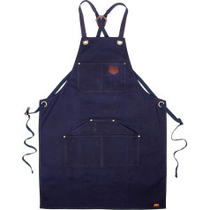 Alaskan Maker Women Men Coated Canvas Apron, No.515 for Crafts, Kitchen, Gardening and BBQ with Cross Straps, Universal Size