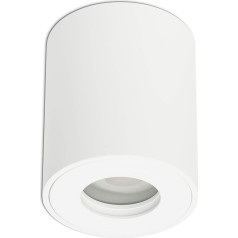 LED Aufbaustrahler rund Weiß 3 Watt neutralweiß GU10 230V - 80x95mm Aufbaustrahler aus Aluminium - Downlight Aufbau Loft Deckenlampe Decken-Strahler Aufbau-Spot