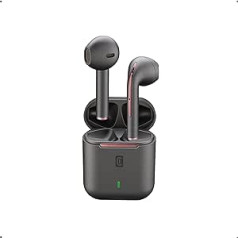 cellularline Tuck Bluetooth 5.0 HiFi Stereo Headphones with Charging Case, Total Autonomy of 15 Hours, Charging 2 Hours, Bin 10 Metres, Black