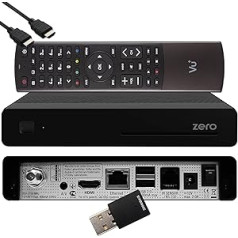 VU+ Zero HW Version 2 - 1x DVB-S2 Full HD Sat Tuner E2 Linux Receiver, YouTube, Satellite Receiver with Recording Function, Card Reader, Media Player, EasyMouse HDMI Cable & 300 Mbits WiFi Stick,