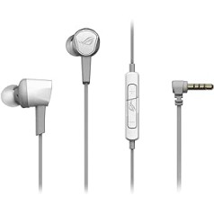 ASUS ROG Cetra II Core Moonlight In-Ear Gaming Headphones (Liquid Silicone Rubber Drivers (LSR), 3.5 mm Plug, Compatible with PCs, Notebooks, Consoles) White
