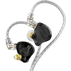 CCA KZ ZS10 PRO X In-Ear Monitors Upgrade Version 4BA+1DD 5 Driver IEM Headphones HiFi Metal Wired Earphones (No Microphone, Black)