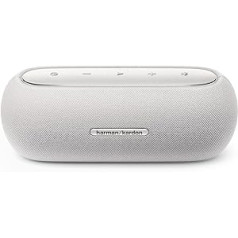 Harman Kardon Luna Bluetooth Box in Grey - Portable Waterproof Bluetooth Speaker - Up to 12 Hours Battery Life