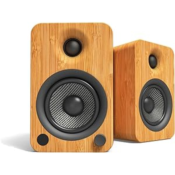 Kanto YU4BAMBOO Powered Speakers with Bluetooth and Built-in Phono Preamp | 140W Peak Power | Pair | Bamboo