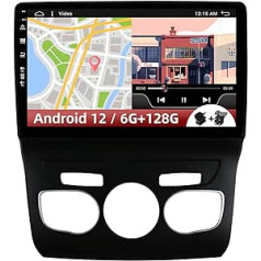 Car Radio 10 Inch IPS Touch Screen for Citroen C4 C4L DS4 (2013-2016) with GPS Navigation 6GB + 128GB Rear View Camera + Mic Free DSP + Carplay Supports BT5.0/Mirror Link/WLAN/SWC