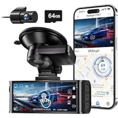 REDTIGER 4K Dash Cam Car Front Rear Touchscreen 3.18 Inch Free 64GB Map Dash Cam Car Integrated WiFi GPS, UHD 2160P Night Vision, WDR, Parking Monitor (F7N Touch)