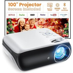 Beamer, Full HD 1080P 9500 Lumen Beamer Kompatibel mit Smartphone/Laptop/TV Stick/PS5/Xbox