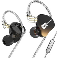 CCA ND DD3 4 Tone Adjustable Dual Cavity Dual Magnetic Dynamic IEM Earphones Clear Sound and Deep Bass Wired Gaming Earbuds with Detachable 2 Pin