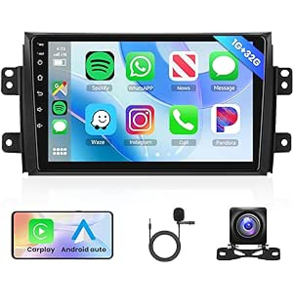 Android 11 Car Radio 2 DIN for Suzuki SX4 2006-2013 Fiat Sedici 2005-2014 with Wireless Apple Carplay Android Car Navigation GPS 9 Inch Touchscreen Car Radio with Bluetooth FM/RDS USB/DAB+/OBD