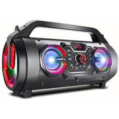 Audiocore AC875 Bazooka Portable Bluetooth Speaker Boombox 30 W (20 W + 5 Wx2) IPX4 Splashproof / Radio / microSD / Aux-In / USB / Lighting / Microphone Connection / Remote Control