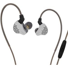 KBEAR Rosefinch NEX Biomembrane DD In-Ear Monitor with Removable 4-Core OFC Wire IEMs Earphones for Stage Drummers Singer (Black, with Microphone)