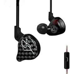 KINBOOFI KZ ZST In-Ear Headphones, Color Balanced Hybrid Dual Driver Earphones, HiFi Earbuds, Bass Headset in Ear Headphones (Black, with Microphone)