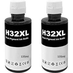 LAIPENG 32XL Ink Compatible with HP 32 XL for Smart Tank 315 319 455 515 516 530 555 558 559 570 655 670 790 5105 7005 7006 7305 7306 760 5 415 419 Printer (2 Black)