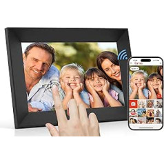 Digital Picture Frame WiFi 8 Inch Touchscreen Electronic Picture Frame with 16 GB Memory, Auto Rotate, Wall Mountable, Photos and Videos via App Frameo for Parents/Couples/Friends/Family